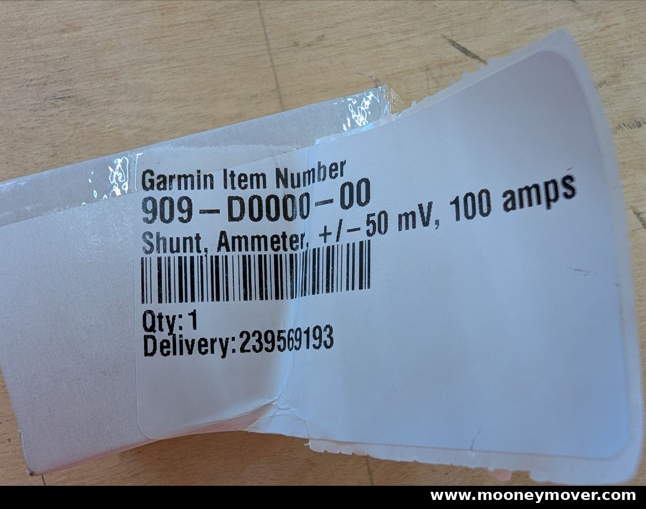 PY-0042 — 01 garmin shunt item label — actual item or package view
